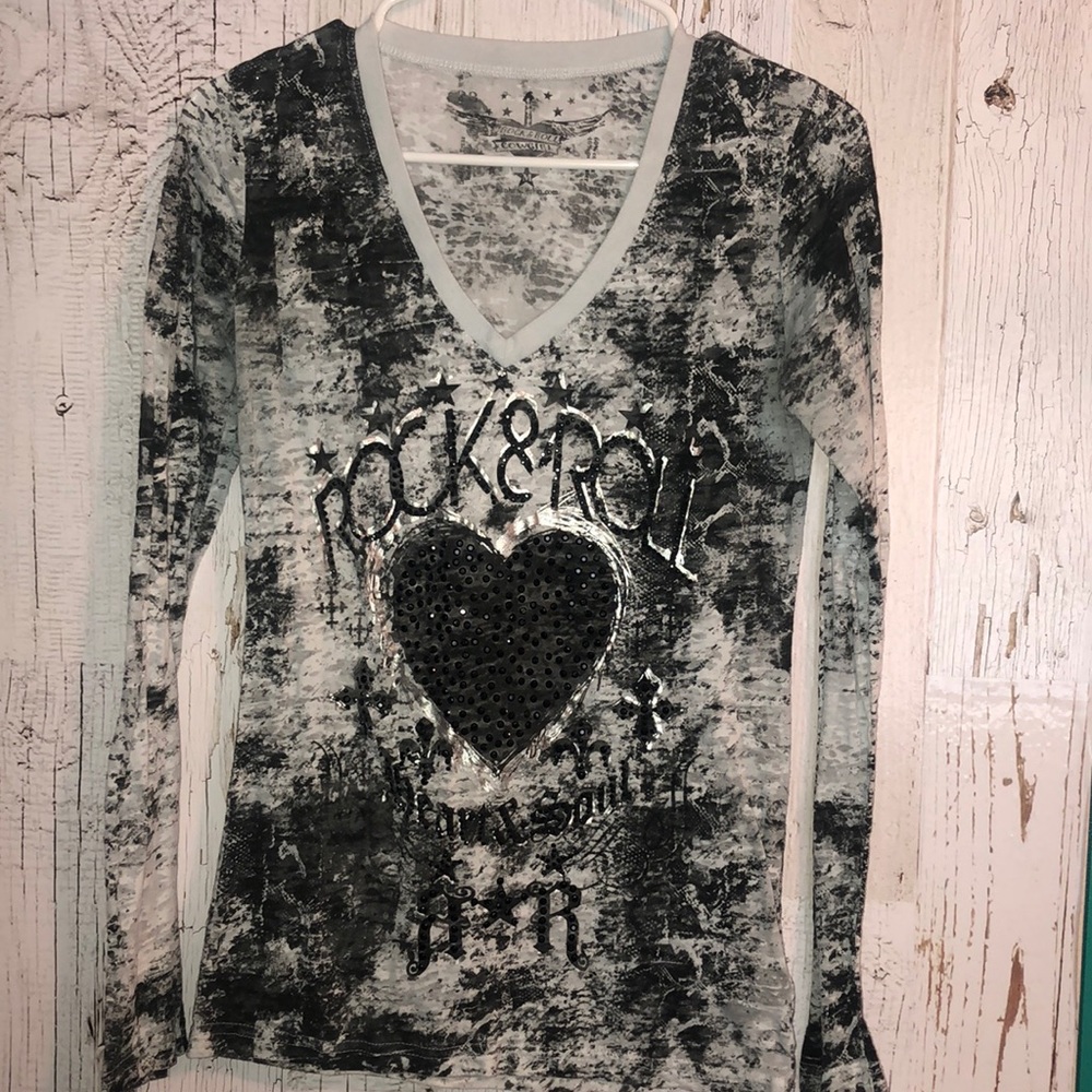 Black rhinestone blouse